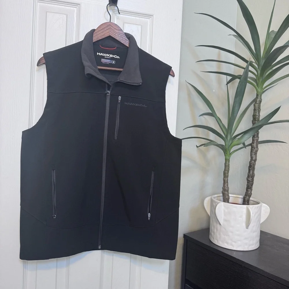 Hawke & Co Men's Black Zip Up Vest Size M